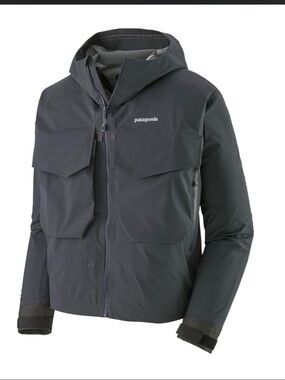 Patagonia Men's Hooded Raincoat in Dark Gray